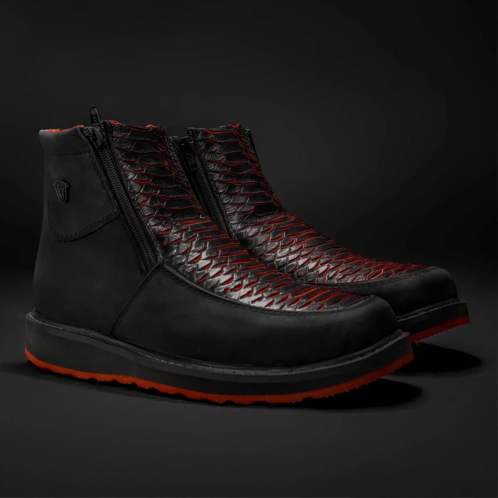 Rodeo Cartie Men's Marcoa Contemporany Phyton Western Boot–Red Venom - OriginalWestern.com