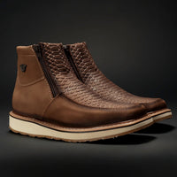 Rodeo Cartie Men's Marcoa Contemporany Phyton Western Boot–Tobacco - OriginalWestern.com
