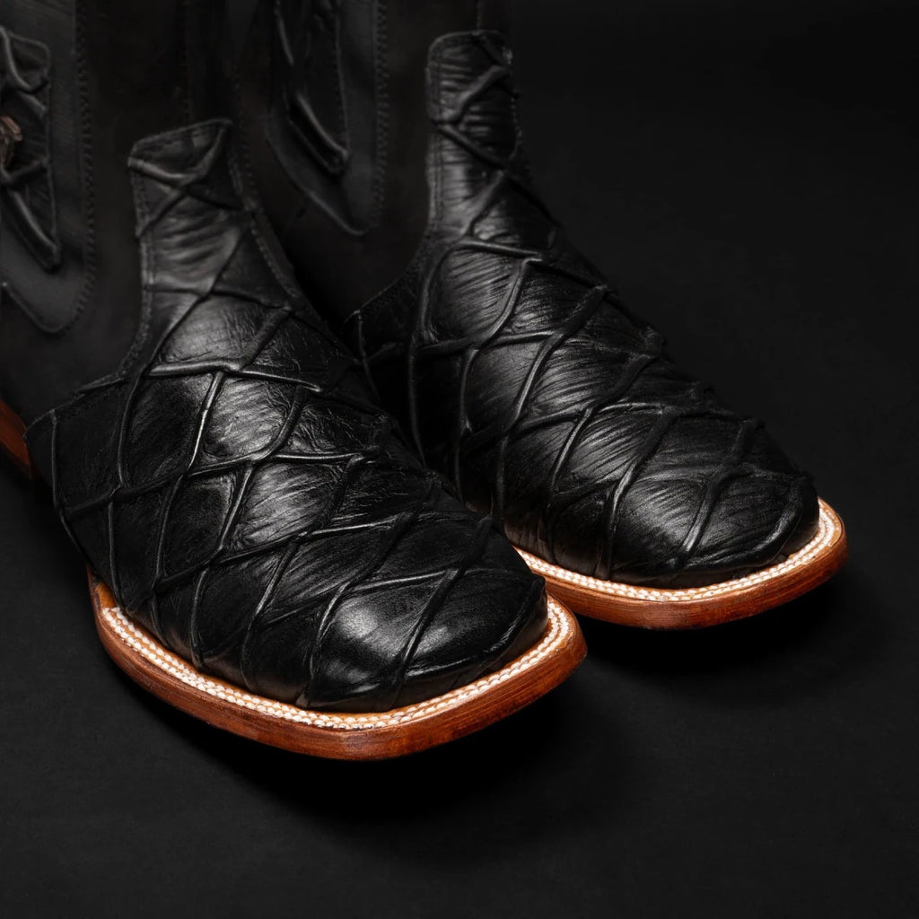 Rodeo Cartie Men”s Monster Fish Royal Pirarucu 4D Boot–Black - OriginalWestern.com