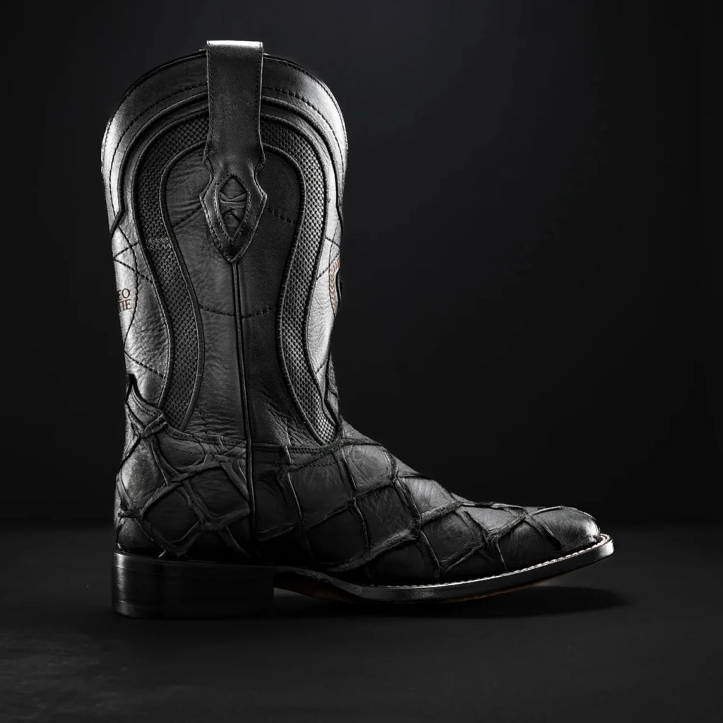 Rodeo Cartie Men”s Monster Fish Royal Pirarucu 4D Boot–Black - OriginalWestern.com