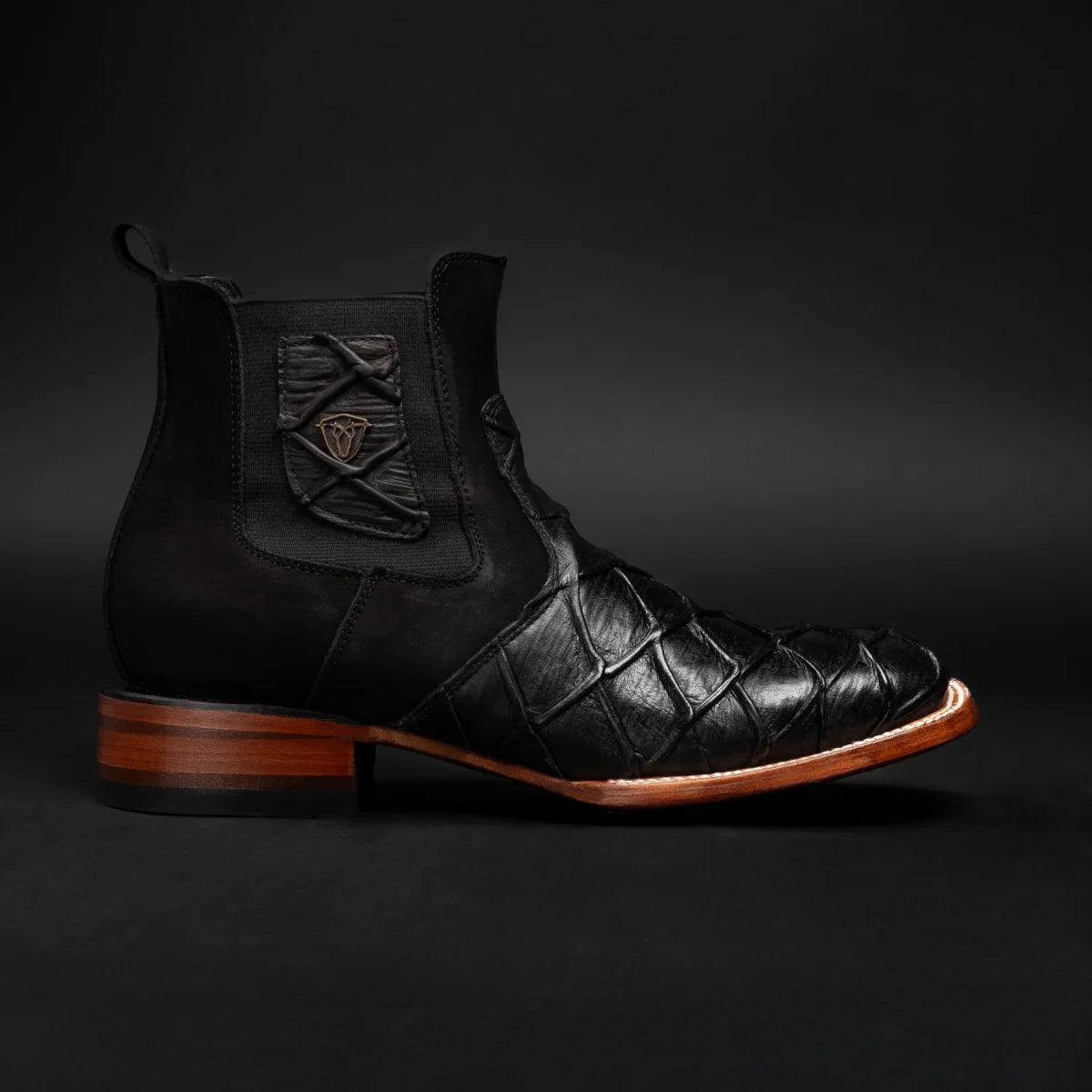 Rodeo Cartie Men”s Monster Fish Royal Pirarucu 4D Boot–Black - OriginalWestern.com