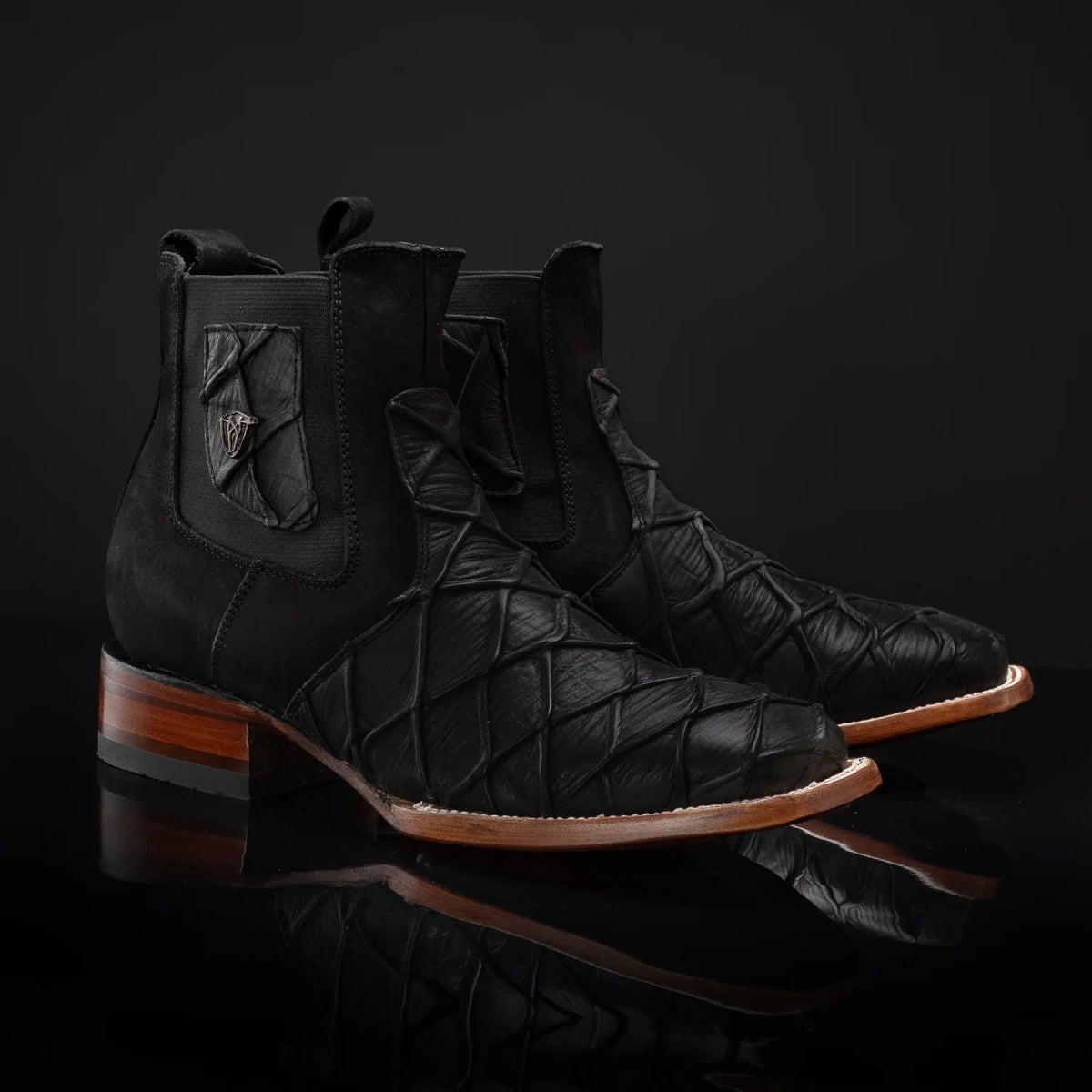 Rodeo Cartie Men”s Monster Fish Royal Pirarucu 4D Boot–Black - OriginalWestern.com
