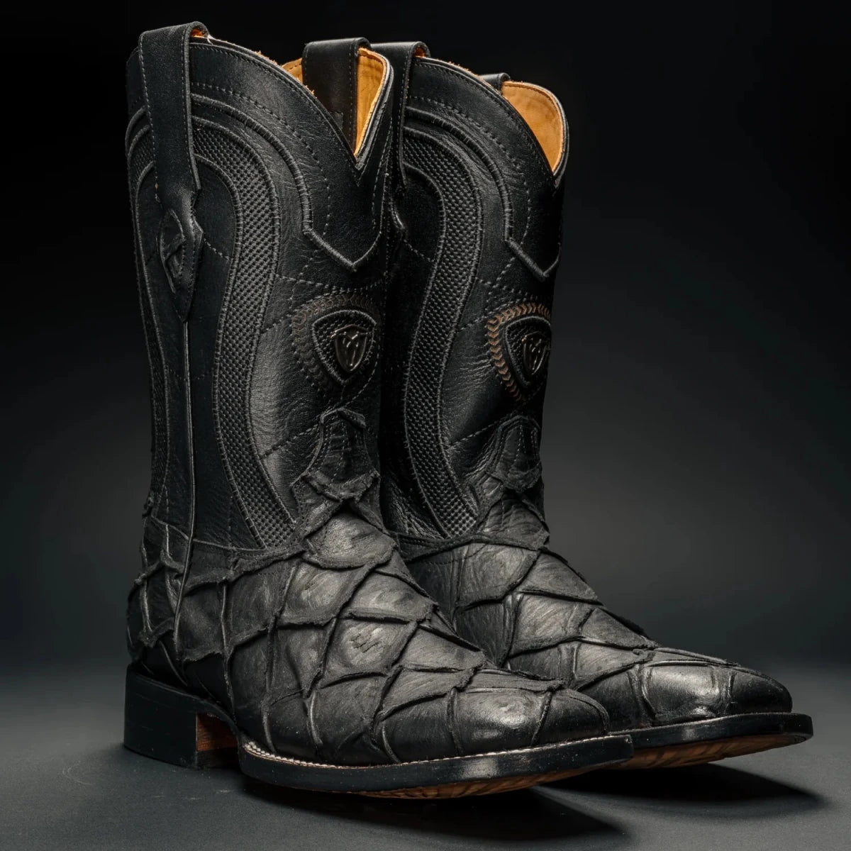 Rodeo Cartie Men”s Monster Fish Royal Pirarucu 4D Boot–Black - OriginalWestern.com
