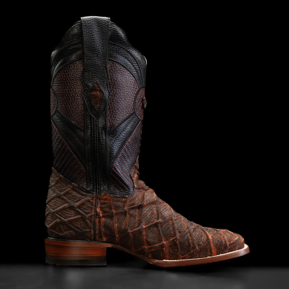 Rodeo Cartie Men”s Monster Fish Royal Pirarucu 4D Boot–Cognac - OriginalWestern.com