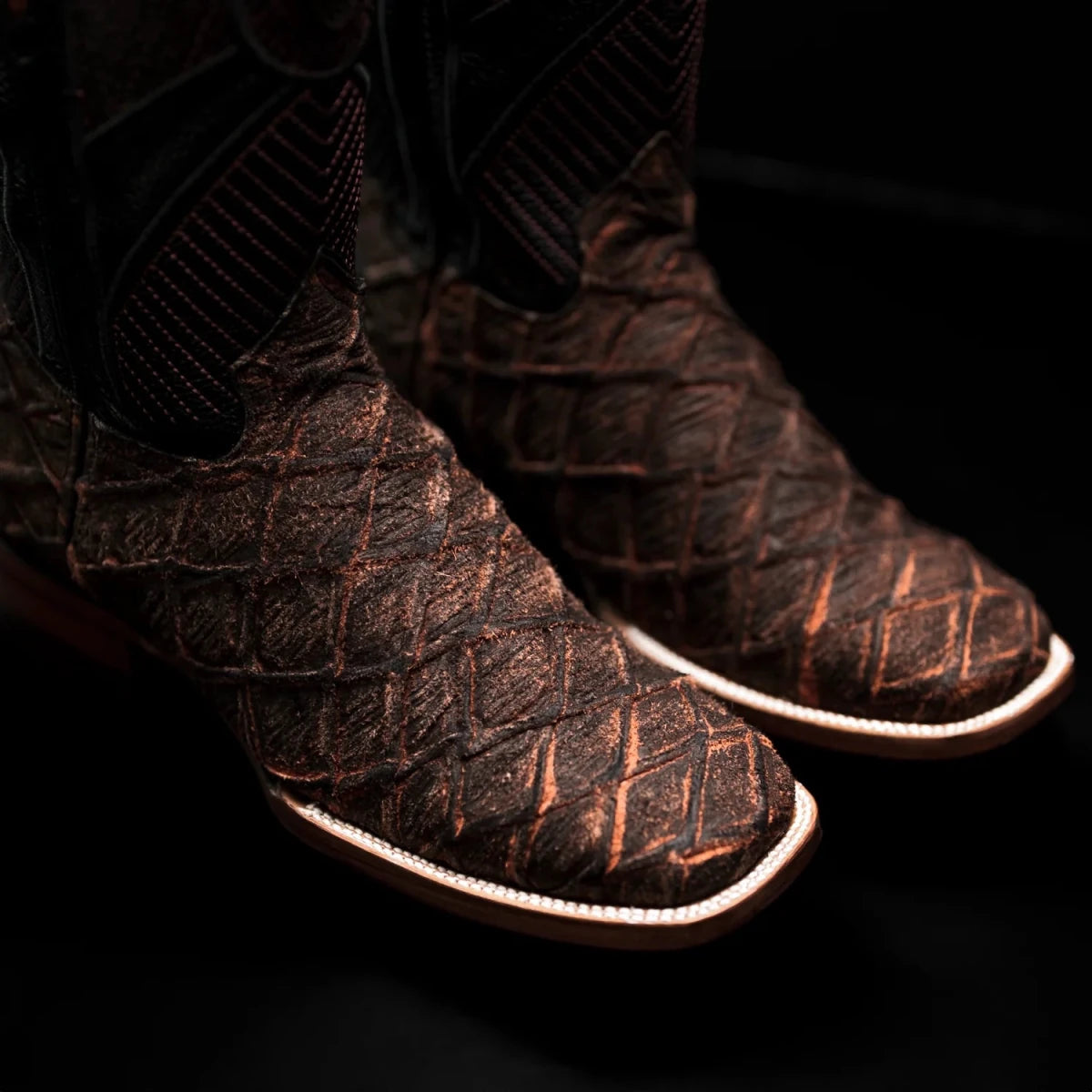 Rodeo Cartie Men”s Monster Fish Royal Pirarucu 4D Boot–Cognac - OriginalWestern.com