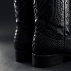 Rodeo Cartie Men”s Phyton Original Exotic Cowboy Western Boot–Black Matte - OriginalWestern.com