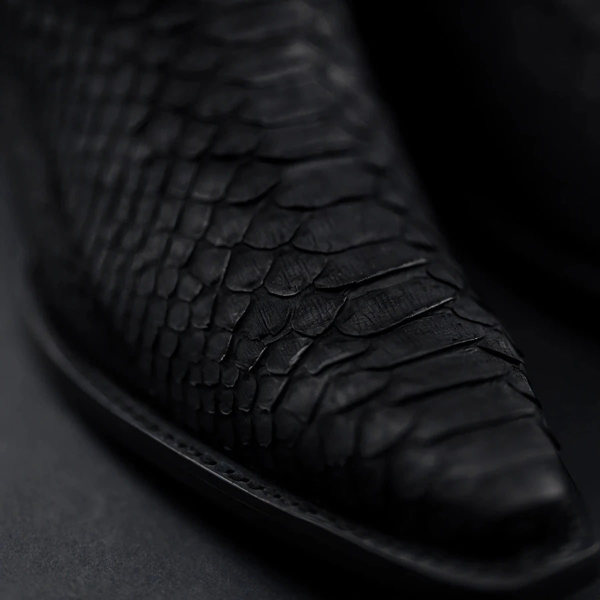 Rodeo Cartie Men”s Phyton Original Exotic Cowboy Western Boot–Black Matte - OriginalWestern.com