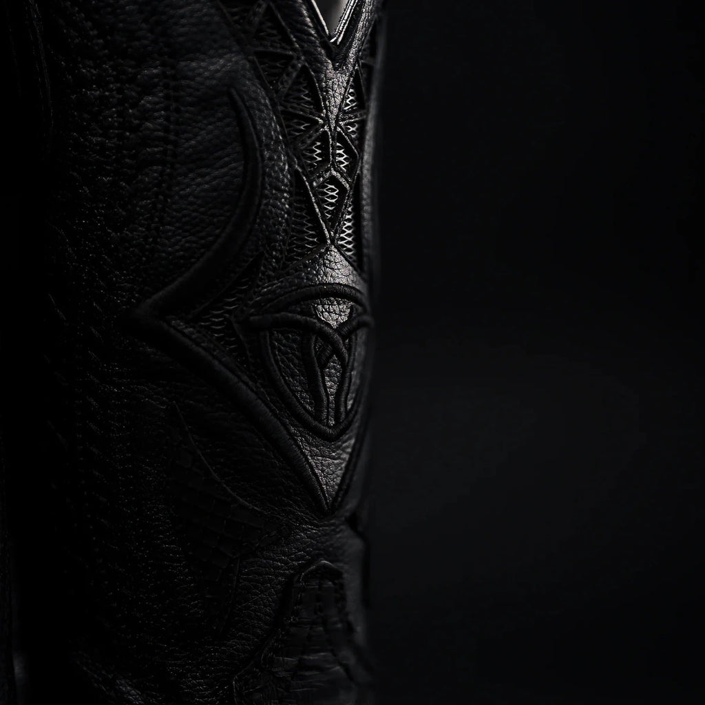 Rodeo Cartie Men”s Phyton Original Exotic Cowboy Western Boot–Black Matte - OriginalWestern.com