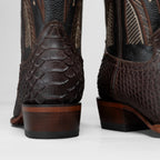 Rodeo Cartie Men's Sierra Phyton Tribute J-Toe Cowboy Western Boots – Brown - OriginalWestern.com