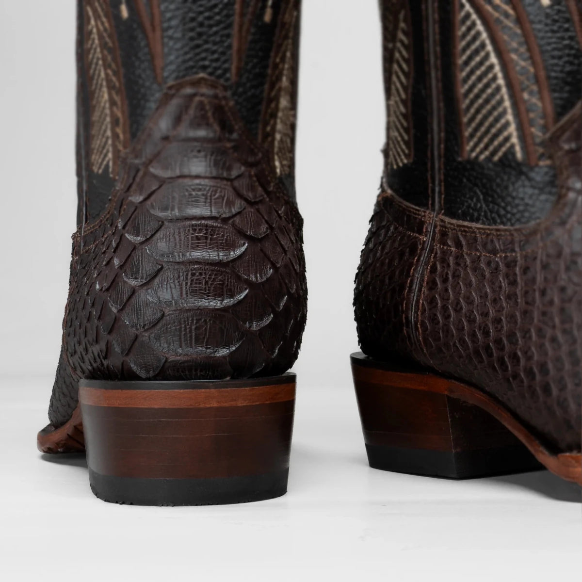 Rodeo Cartie Men's Sierra Phyton Tribute J-Toe Cowboy Western Boots – Brown - OriginalWestern.com