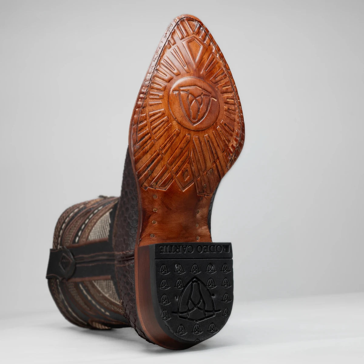 Rodeo Cartie Men's Sierra Phyton Tribute J-Toe Cowboy Western Boots – Brown - OriginalWestern.com