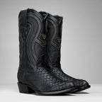 Rodeo Cartie Men's Sierra Phyton Tribute J-Toe Western Cowboy Boots – Black Matte - OriginalWestern.com