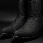 Rodeo Cartie Men”s Sierra Phyton Tribute Western Boot–Black Matte - OriginalWestern.com