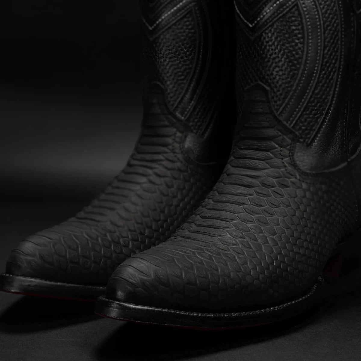 Rodeo Cartie Men”s Sierra Phyton Tribute Western Boot–Black Matte - OriginalWestern.com