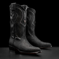 Rodeo Cartie Men”s Sierra Phyton Tribute Western Boot–Black Matte - OriginalWestern.com