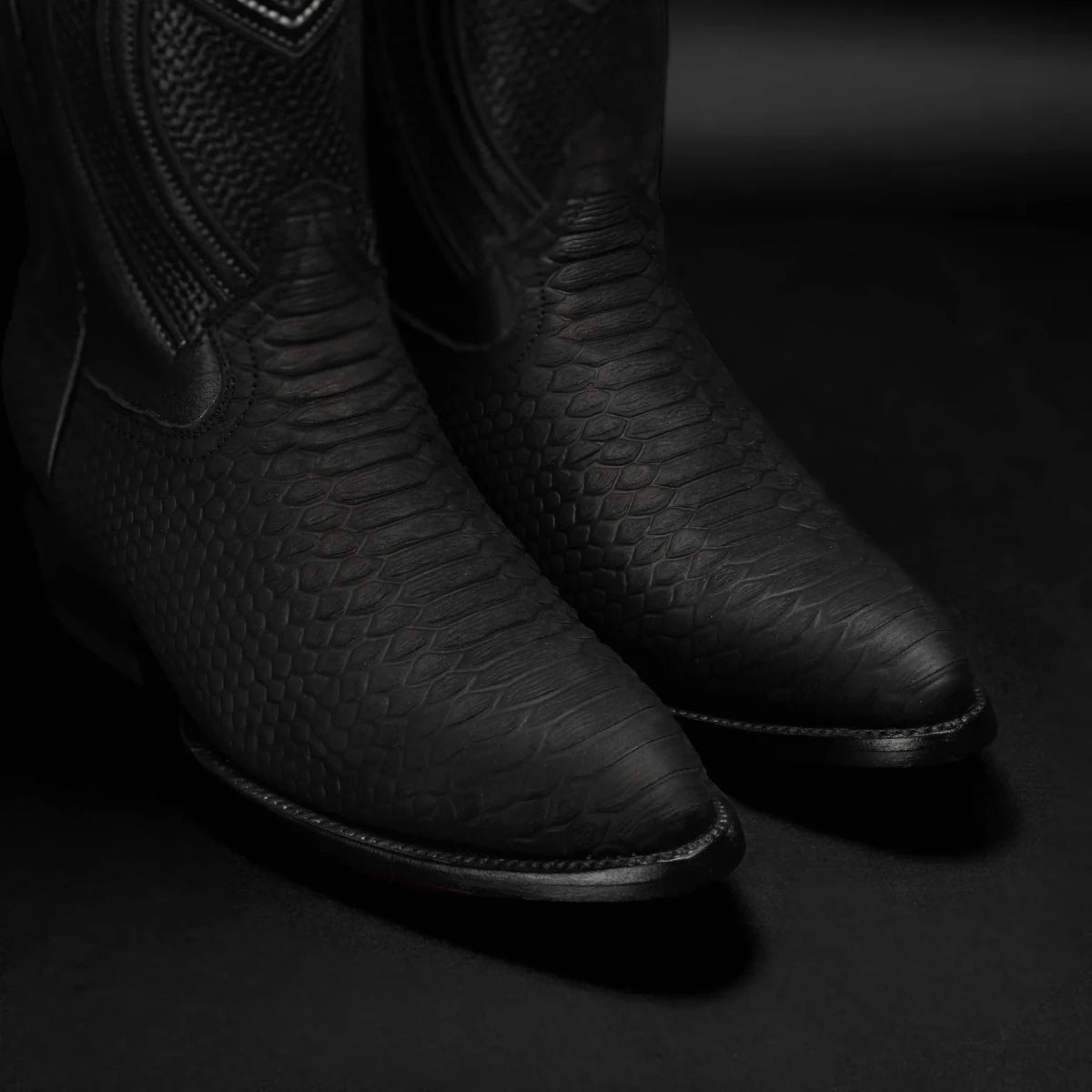 Rodeo Cartie Men”s Sierra Phyton Tribute Western Boot–Black Matte - OriginalWestern.com