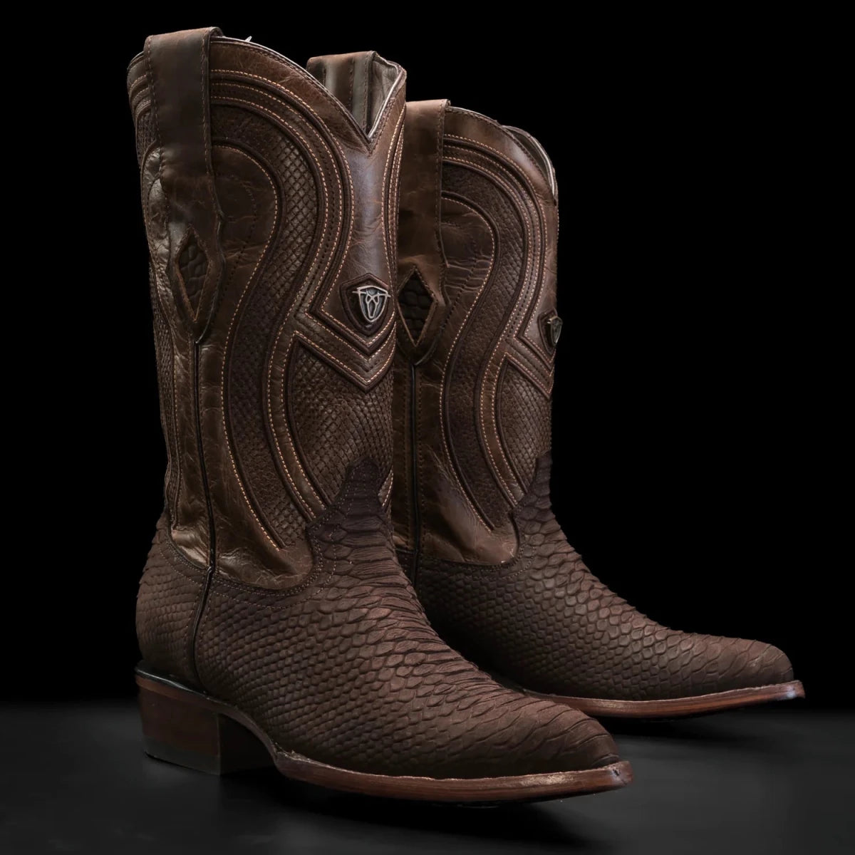 Rodeo Cartie Men”s Sierra Phyton Tribute Western Boot–Brown - OriginalWestern.com