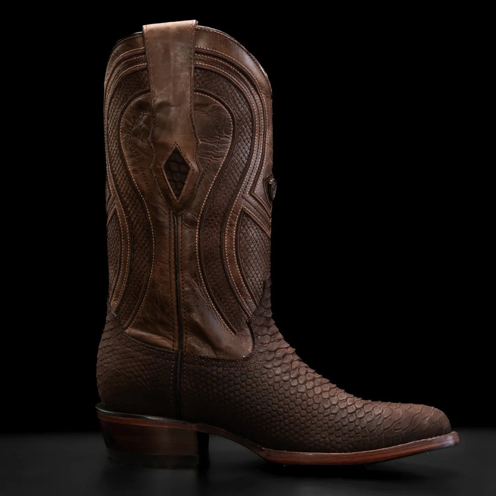 Rodeo Cartie Men”s Sierra Phyton Tribute Western Boot–Brown - OriginalWestern.com