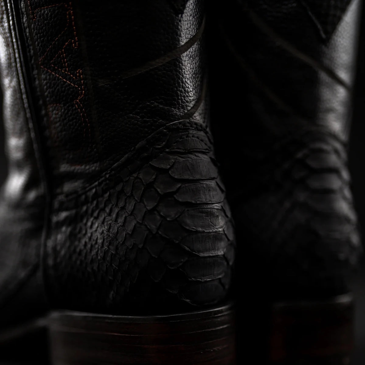 Rodeo Cartie Phyton Original Exotic Cowboy Western Boots–Black Mate - OriginalWestern.com