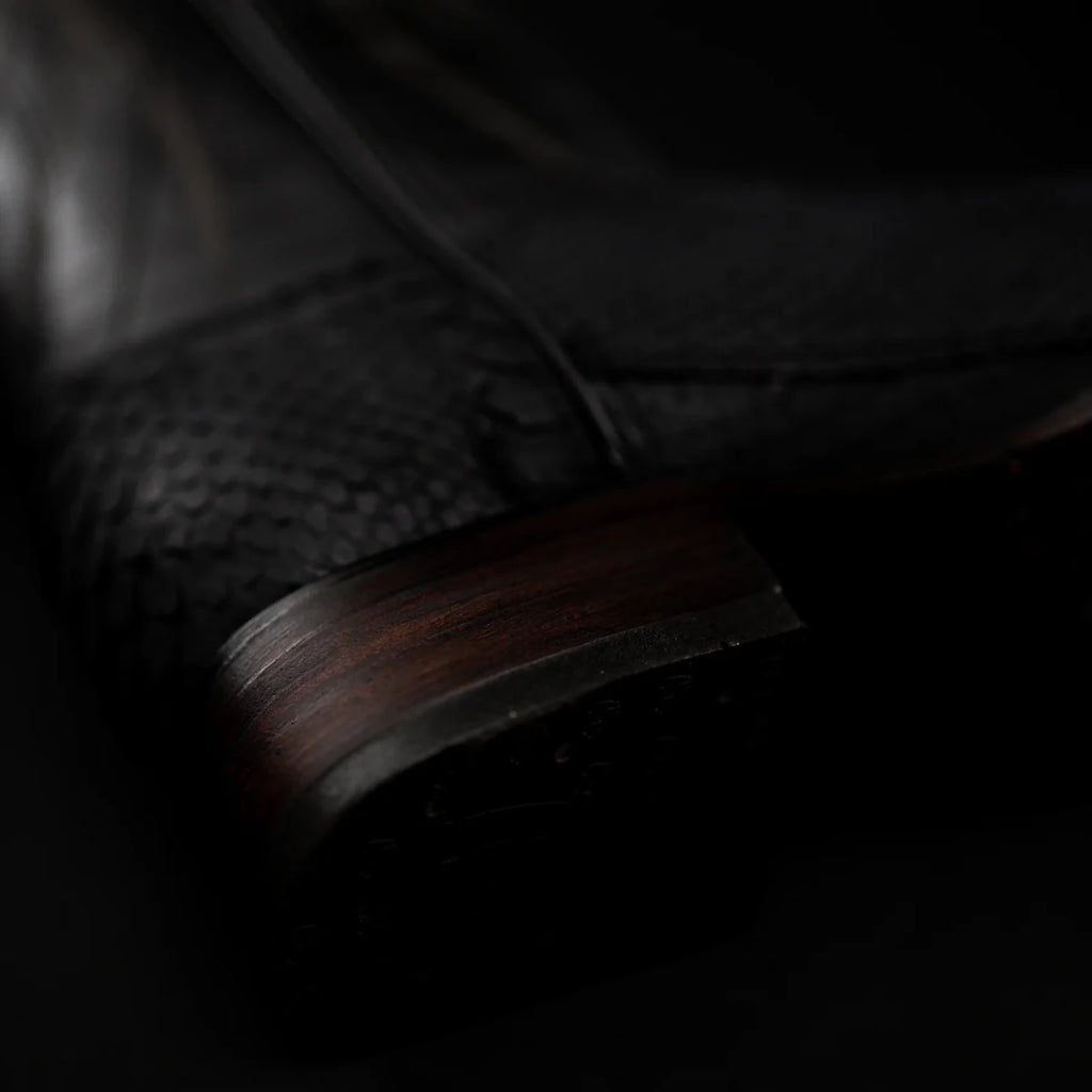 Rodeo Cartie Phyton Original Exotic Cowboy Western Boots–Black Mate - OriginalWestern.com