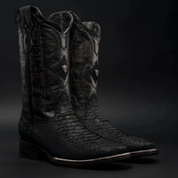 Rodeo Cartie Phyton Original Exotic Cowboy Western Boots–Black Mate - OriginalWestern.com