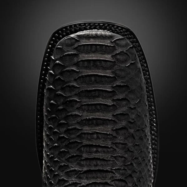 Rodeo Cartie Phyton Original Exotic Cowboy Western Boots–Black Matte .. - OriginalWestern.com