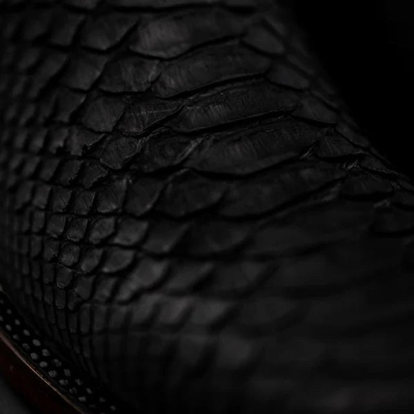 Rodeo Cartie Phyton Original Exotic Cowboy Western Boots–Black Matte .. - OriginalWestern.com