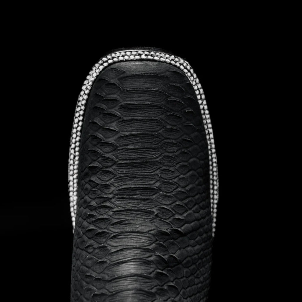 Rodeo Cartie Women´s Black Mamba Phyton Tribute Square Toe Boots–Black - OriginalWestern.com