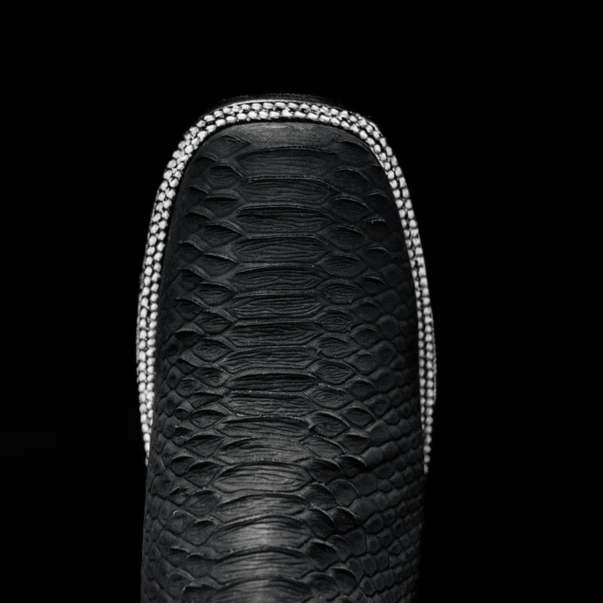 Rodeo Cartie Women´s Black Mamba Phyton Tribute Square Toe Boots–Black - OriginalWestern.com