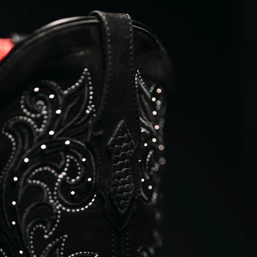 Rodeo Cartie Women´s Black Window Phyton Tribute Snip Toe Boots–Midnight - OriginalWestern.com