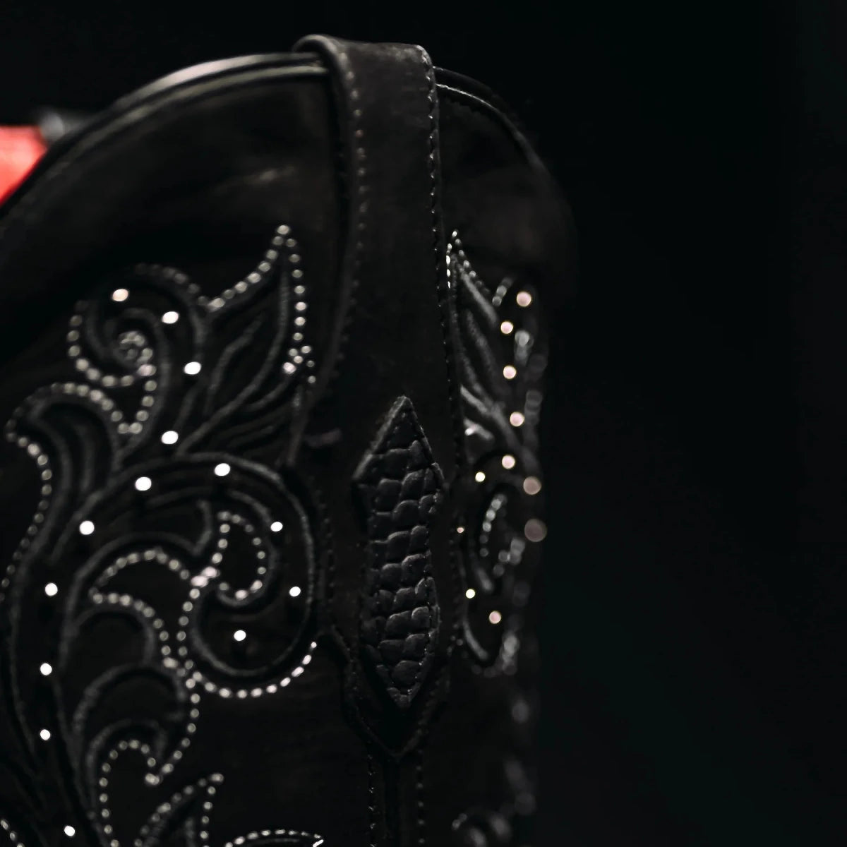 Rodeo Cartie Women´s Black Window Phyton Tribute Snip Toe Boots–Midnight - OriginalWestern.com