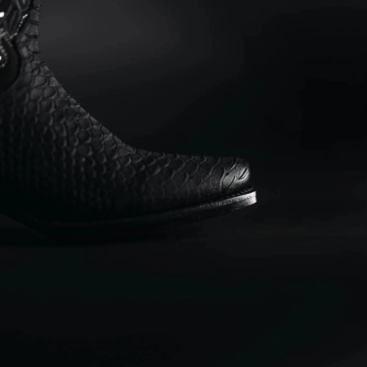 Rodeo Cartie Women´s Black Window Phyton Tribute Snip Toe Boots–Midnight - OriginalWestern.com