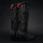 Rodeo Cartie Women´s Black Window Phyton Tribute Snip Toe Boots–Midnight - OriginalWestern.com