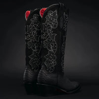 Rodeo Cartie Women´s Black Window Phyton Tribute Snip Toe Boots–Midnight - OriginalWestern.com