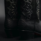 Rodeo Cartie Women´s Black Window Phyton Tribute Snip Toe Boots–Midnight - OriginalWestern.com