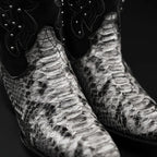 Rodeo Cartie Women´s Black Window Phyton Tribute Snip Toe Boots–Natural - OriginalWestern.com