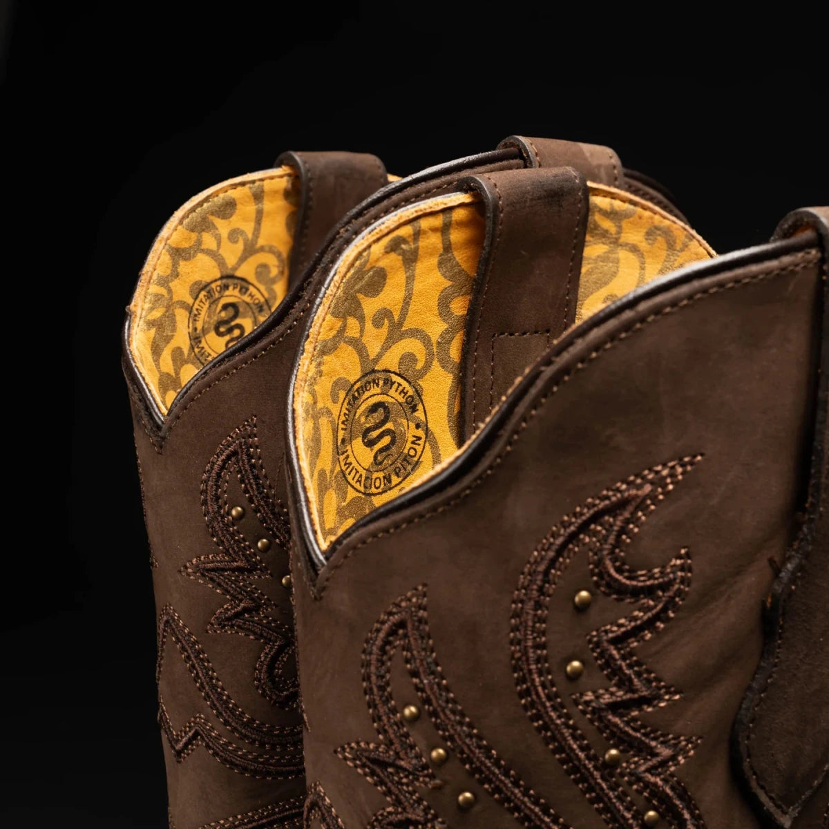 Rodeo Cartie Women´s Brown Mamba Phyton Tribute Square Toe Boot–Brown - OriginalWestern.com