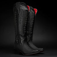 Rodeo Cartie Women´s Savage Belle Phyton Tribute Snip Toe Boot–Black - OriginalWestern.com