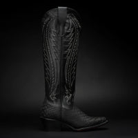 Rodeo Cartie Women´s Savage Belle Phyton Tribute Snip Toe Boot–Black - OriginalWestern.com