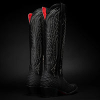 Rodeo Cartie Women´s Savage Belle Phyton Tribute Snip Toe Boot–Black - OriginalWestern.com