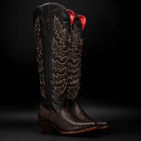 Rodeo Cartie Women´s Savage Belle Phyton Tribute Snip Toe Boot–Brown - OriginalWestern.com