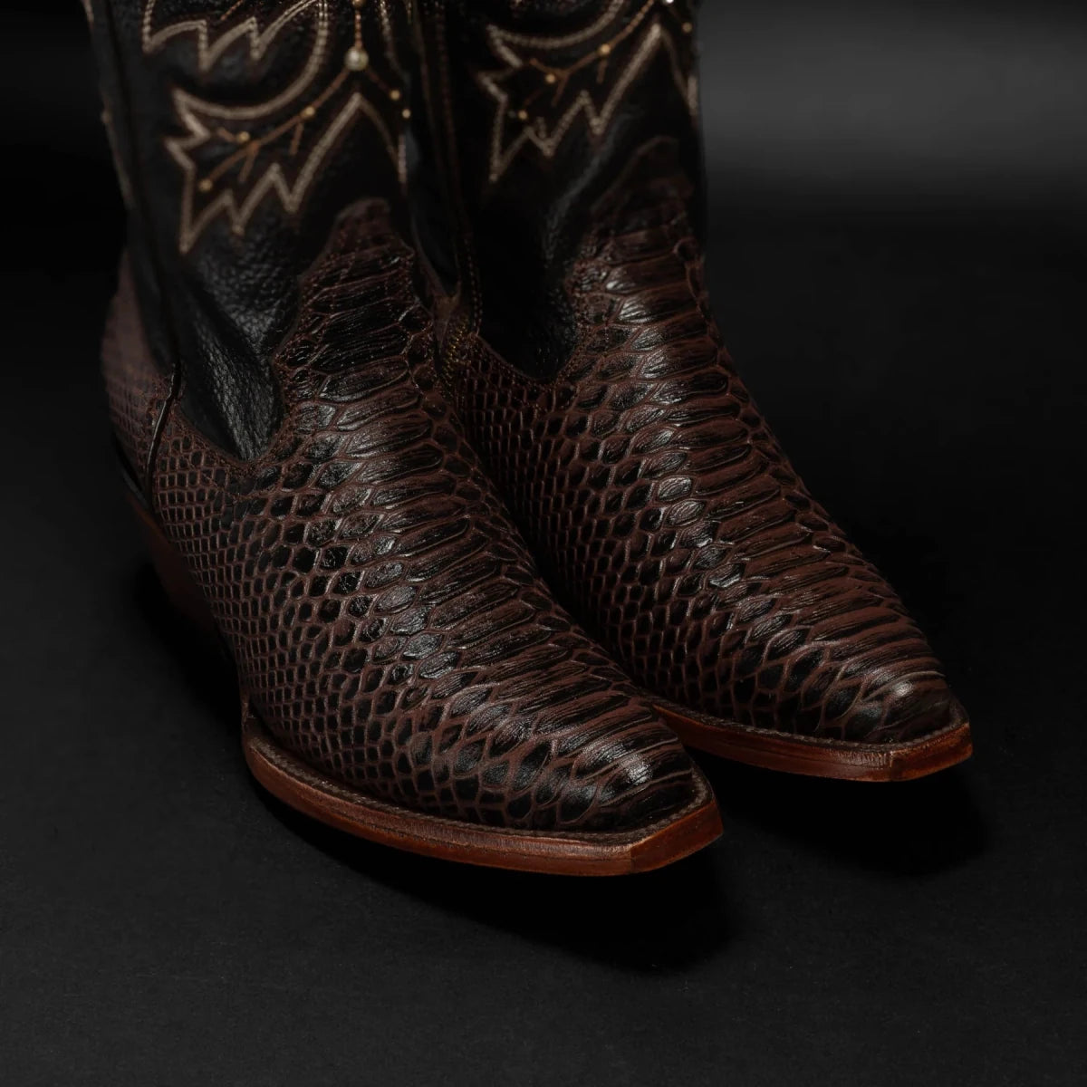 Rodeo Cartie Women´s Savage Belle Phyton Tribute Snip Toe Boot–Brown - OriginalWestern.com