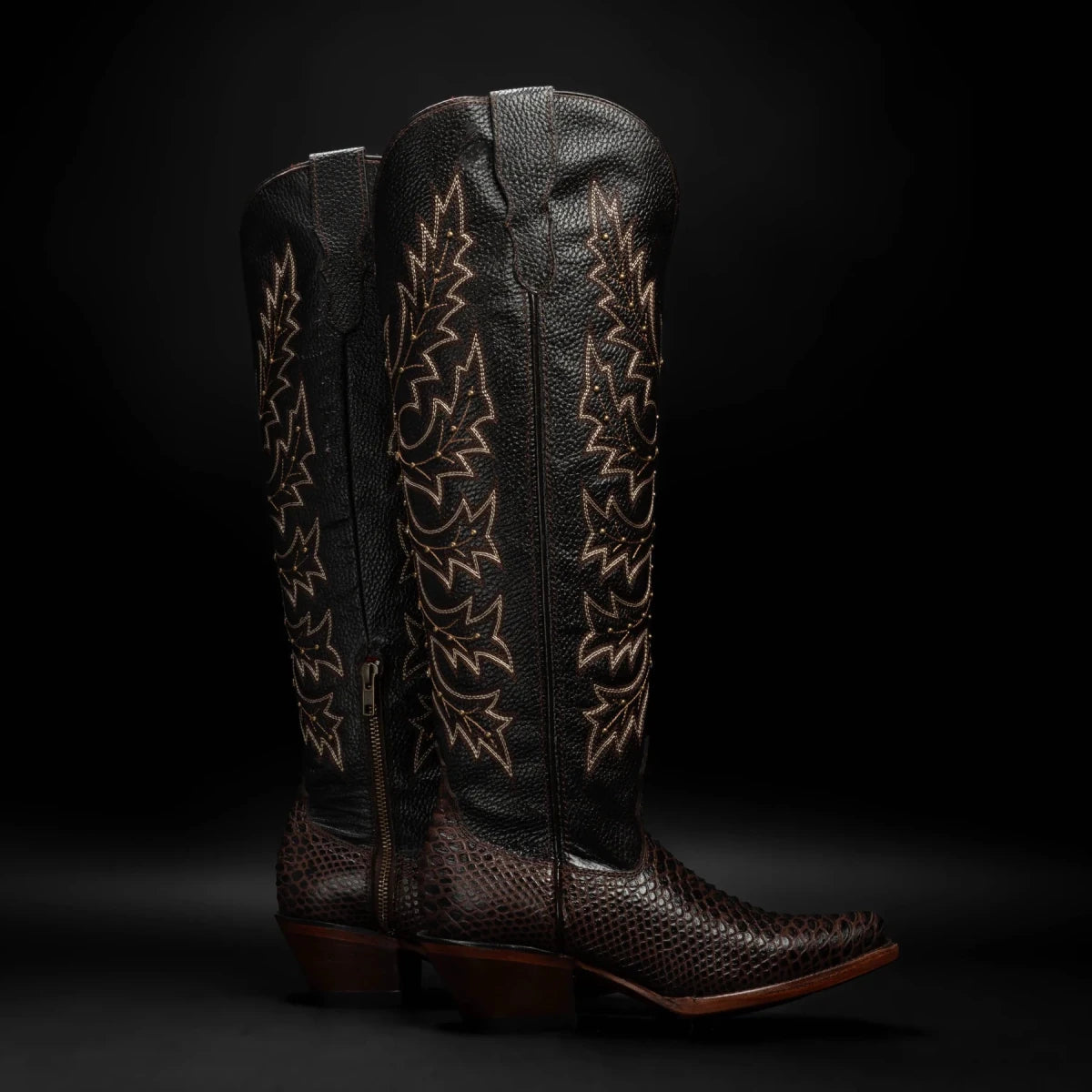 Rodeo Cartie Women´s Savage Belle Phyton Tribute Snip Toe Boot–Brown - OriginalWestern.com