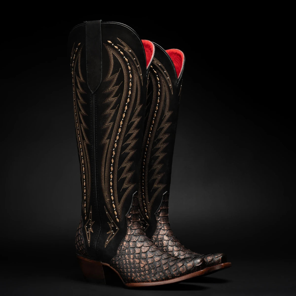 Rodeo Cartie Women´s Savage Belle Phyton Tribute Snip Toe Boots – Copper - OriginalWestern.com