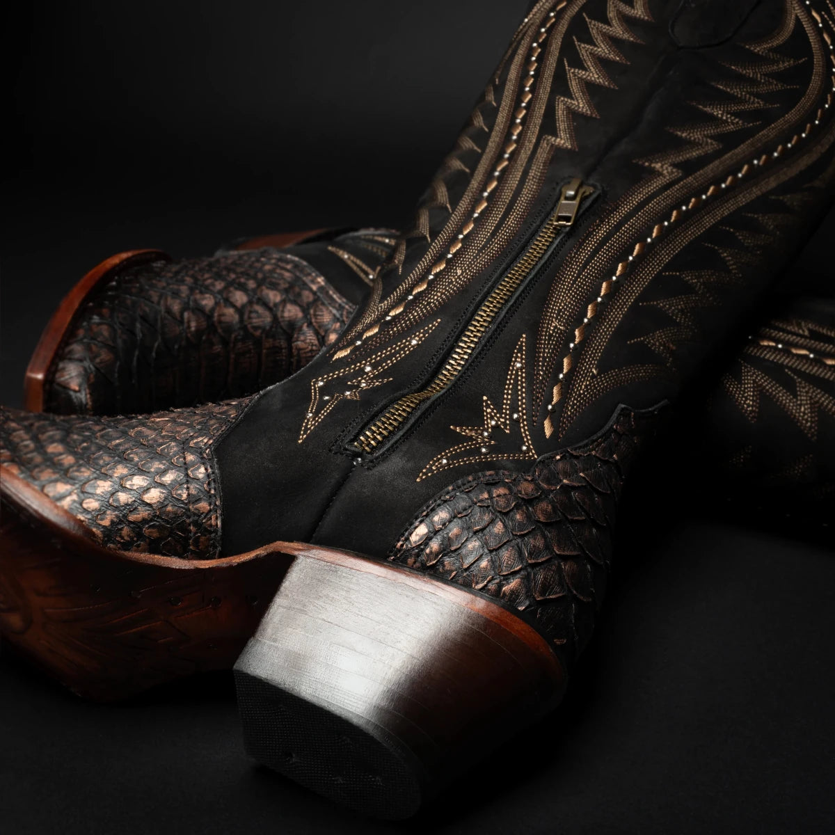 Rodeo Cartie Women´s Savage Belle Phyton Tribute Snip Toe Boots – Copper - OriginalWestern.com
