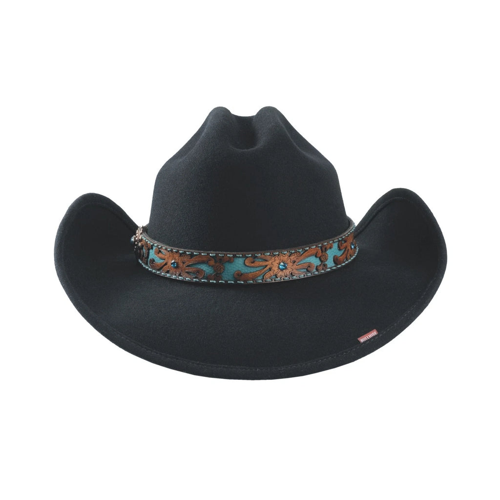 Bulhide ON PURPOSE 8006 Black Premiun Wool Cowboy Hat 3 7/8" Brim Fashin Felt