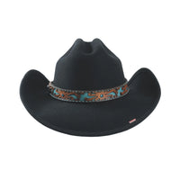 Bulhide ON PURPOSE 8006 Black Premiun Wool Cowboy Hat 3 7/8" Brim Fashin Felt