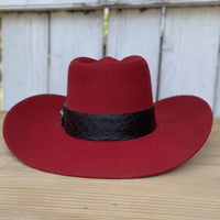 Stone Hats 100X Western Cowboy Felt Hat Tempo Style for Men"s and Women"s-Red