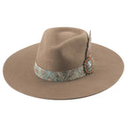 Bullhide TAMARACK 0838 Khaki Wool Cowboy Hat 3 3/4" Brim Leather Feather Unisex