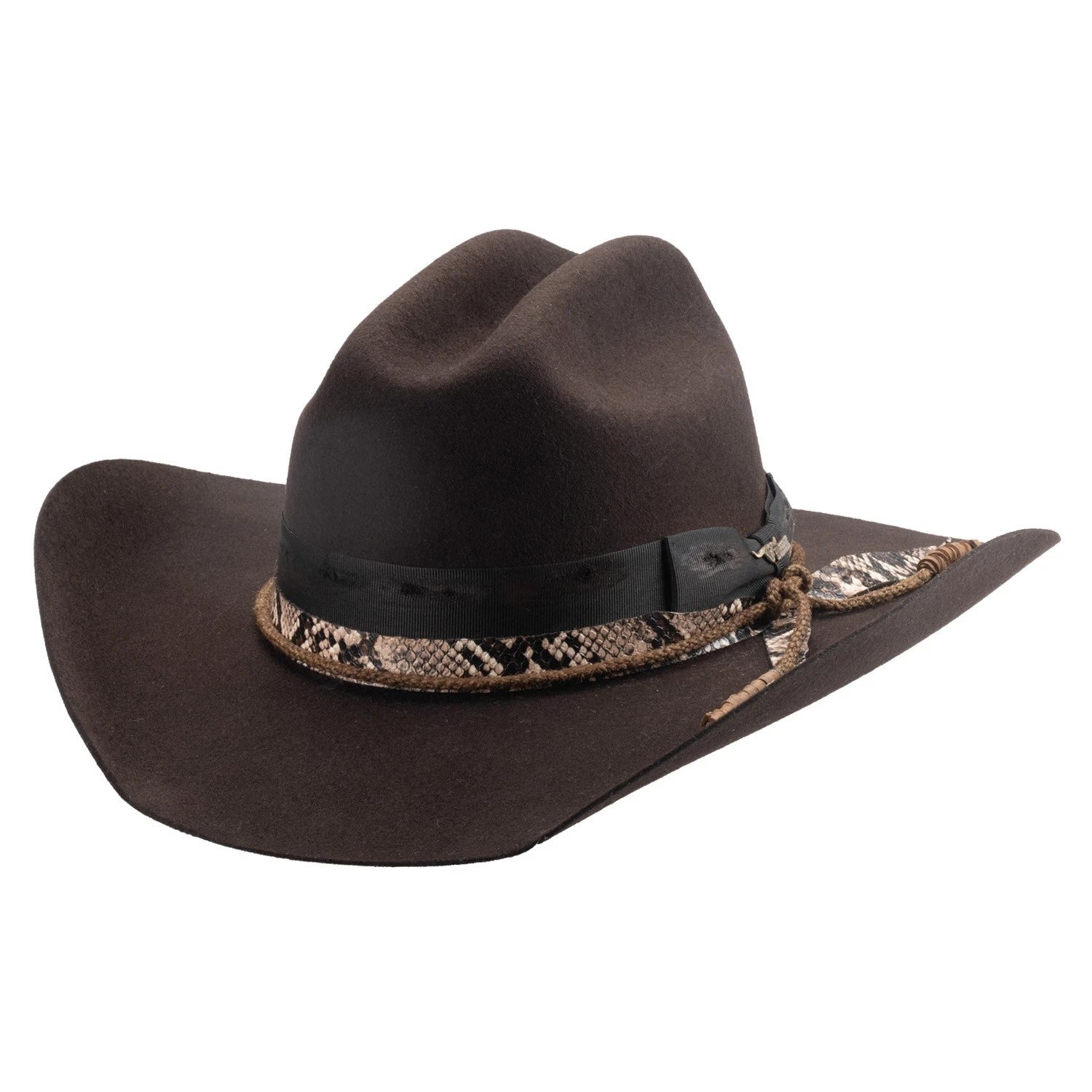 Bulhide TEXAS HOLD"EM Dark Brown Premium Wool Cowboy Hat 4 1/8" Brim Felt